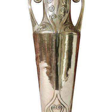 Art Nouveau Silver Vase with Hammered Details 