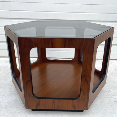 Mid-Century Modern Smoked Glass Coffee Table by Lane 
