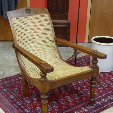 Anglo-Indian Teak Plantation Chair with Folding Arms