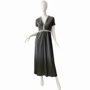 60s Metallic Rhinestone Dress /Vintage Party Prom Gown / 1960s Mod Silver Dress Medium 