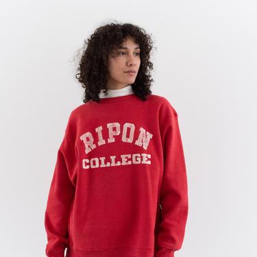 Vintage Red Champion Reverse Weave Ripon College Sweatshirt | Unisex | L XL | 