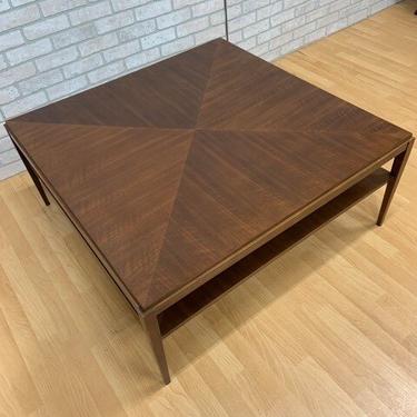 Mid Century Tapered Leg 2 Tier Square Coffee Table by Baker