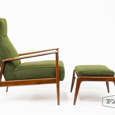 IB Kofod-Larsen for Selig Lounge Chair and Ottoman