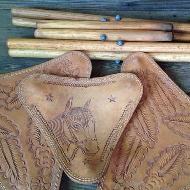 Handcrafted Tooled Leather Artist Stool Equestrian Horse Saddlers Stool 1 Adult 1 Childs Stool Available, KH 