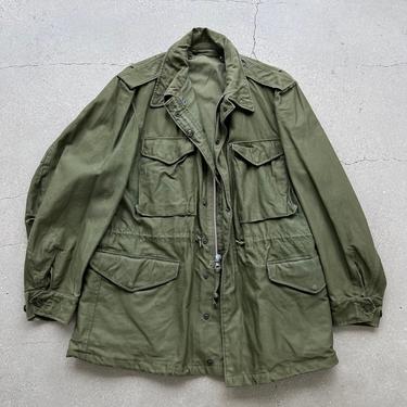 Vintage 1950s M1951 Field Jacket  | Military Green Jacket Coat | M | Silver Zipper Clean M51 