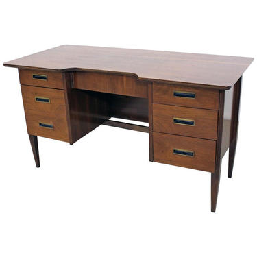 Mid-Century Modern Desk Hooker Style Walnut Office Desk 