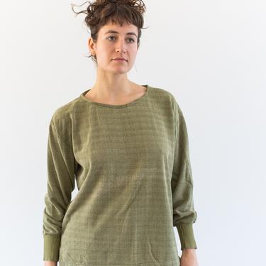 Vintage French Faded Olive Green Sweatshirt | Cozy Terry | 70s Made in France | FS074 | M | 