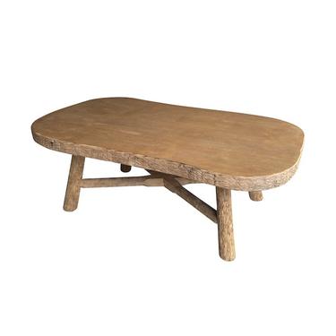 Organic Rectangular Cocktail Table in Carved Oak, France, 1950’s
