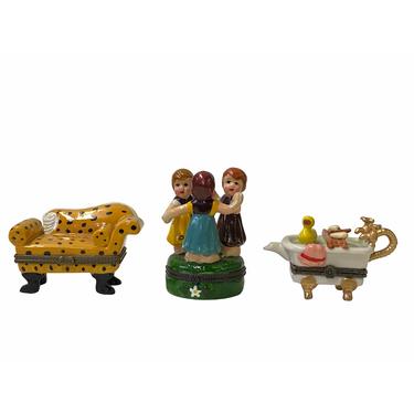 Holiday Accent Theme Characters Shape Porcelain Small Box Containers ws1700DE 