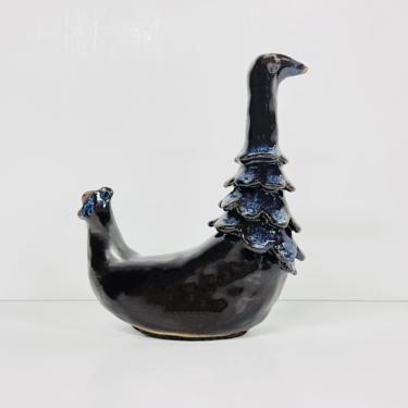 Vintage Bird Pottery Figurine / Mid Century / Unique / Handmade / FREE SHIPPING 