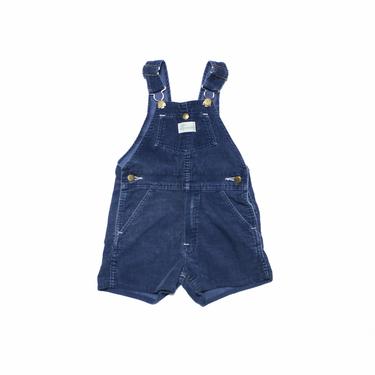 Vintage 80's KIDS Corduroy Overall Shorts Sz S 