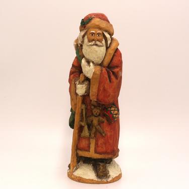 vintage Anthony Costanza Santa Claus figurine with Teddy Bear and Drum/1998 