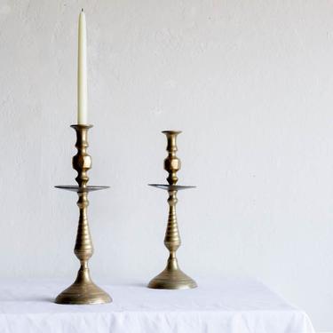Pair of Extra Large Brass Candlesticks