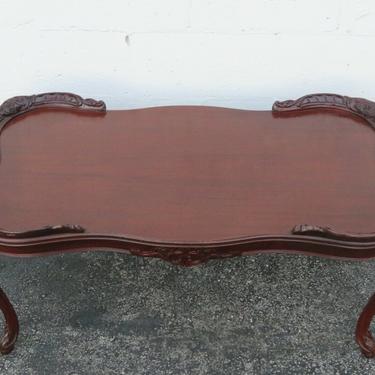 1940s Mahogany Hand Carved Coffee Table 2556