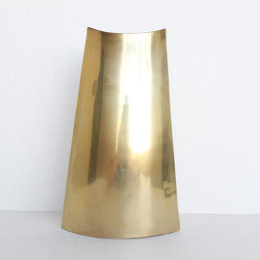 Modernist Brass Vase Vintage J. Johnston 
