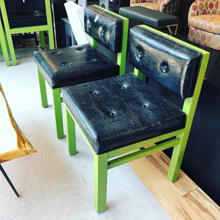                   4 of these green and Black Chairs!
