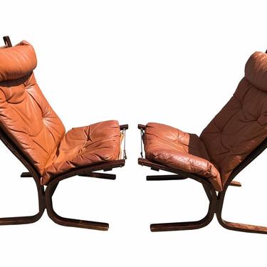 Pair of Ingmar Relling for Westnofa High Back Siesta Chairs 