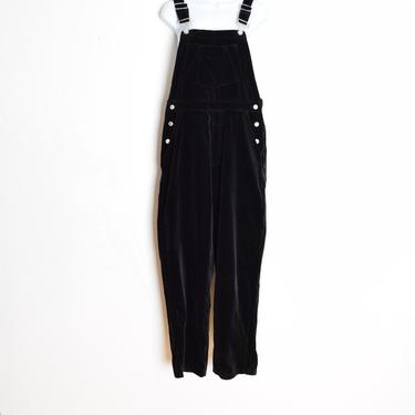 vintage 90s GAP bib overalls jumpsuit black velvet velveteen pants grunge M clothing 