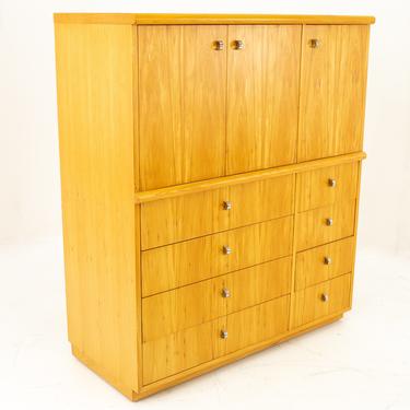 Jack Cartwright for Founders Mid Century 10 Drawer Armoire Gentlemans Chest - mcm 