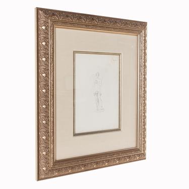 Pencil Drawing of Women Gold Framed 