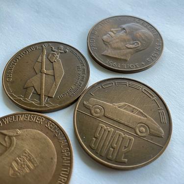 Set Munze Wien Coins 1960s Porsche CHRISTOPHORUS  Calendar Coins 1962, 1963, 1966, 1967 