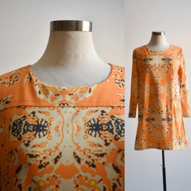1960s Longsleeve Orange Mini Dress 