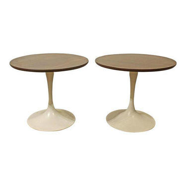 Pair of Mid-Century Danish Modern Saarinen Style Tulip End Tables 