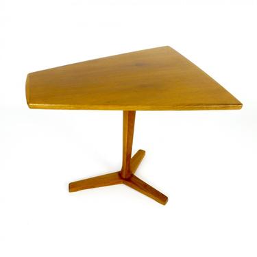 Rare Teak Pedestal Occasional Table By Dux