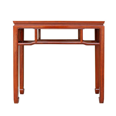 Chinese Huali Rosewood Light Brown Straight Apron Side Altar Table ws469E 