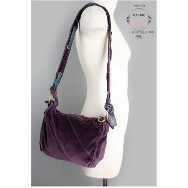 New- MARC JACOBS Purple Velvet Purse, Vintage Shoulder Bag, New With Tags, Crossbody, Designer, Hippie, Boho, Plum 