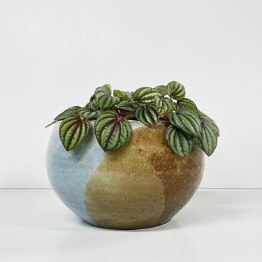 Vintage Studio Pottery Planter / Blue / Green / Brown / White / Handmade 