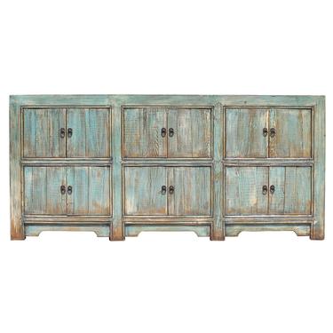 Distressed Rustic Chalk Pastel Blue Sideboard Buffet Table Cabinet cs5117S