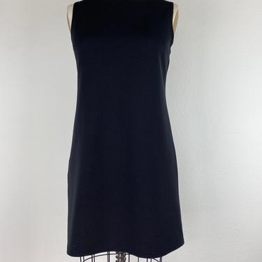 vintage black minimalist shift dress size small 