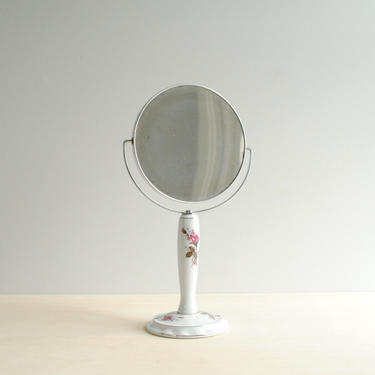 Vintage Dresser Mirror, Porcelain Mirror, Vanity Mirror, Small Mirror, Makeup Mirror, Japanese Porcelain Mirror 