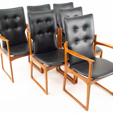 Art Furniture Mid Century High Back Chairs - Set of 6 - mcm 