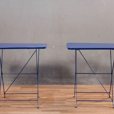 Industrial Blue Folding Cafe Table – ONLINE ONLY