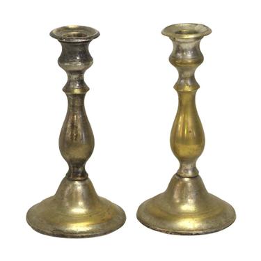 Pair of Matching Brass Vintage Candle Holders
