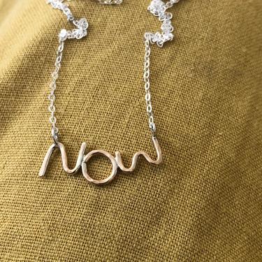 Now Necklace-Handmade 14k Goldfilled and Sterling Silver Handmade Live in the snow necklace 