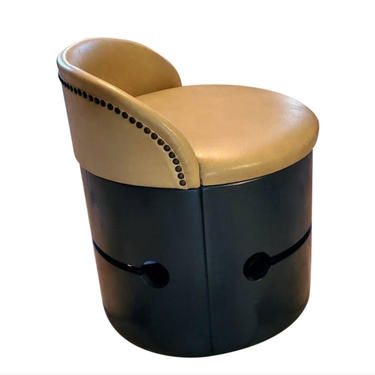1960s Italian Mid-Century Modern Rolling Swivel Stool Low Chair - Bentwood Atomic Age Kids Barrel Chair 