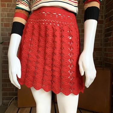 1960s Red Crochet Mini