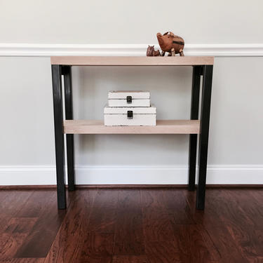 The CARAWAY Console Table - Reclaimed White Oak &amp; Steel Console Table 