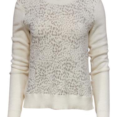 Rebecca Taylor - Ivory &amp; Grey Leopard Print Sweater Sz S