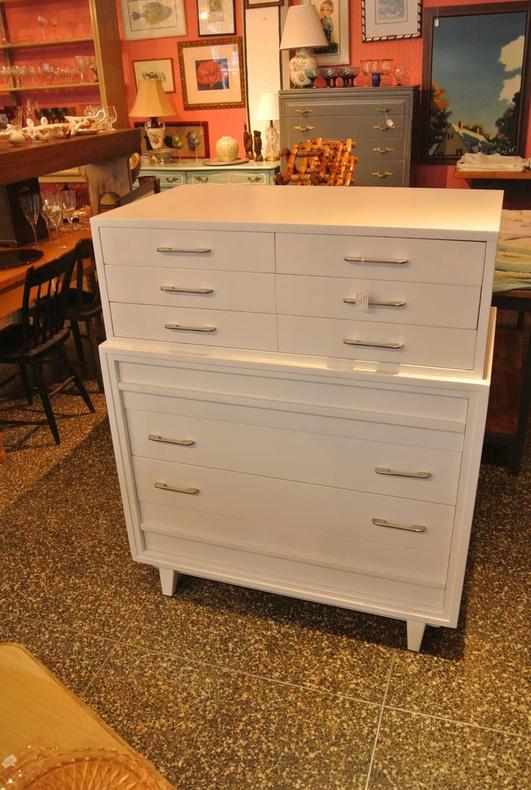 White painted chest of drawers. $575
