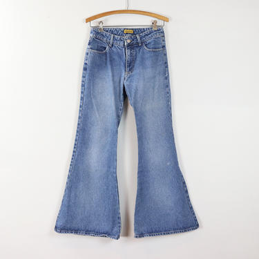 Vintage Flare Jeans / 00's Low Rise Jeans / BLUE ASPHALT Bell Bottoms Denim Sz ?? 