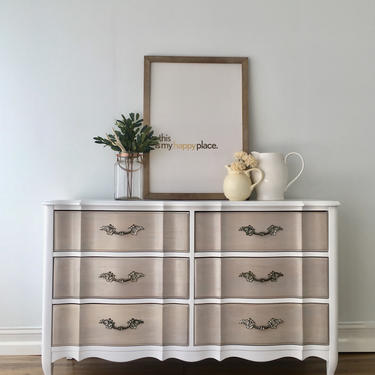 french provincial white dresser Permacraft Provencial vintage, and gold with mirror AVAILABLE: Joerns Brothers French Provincial