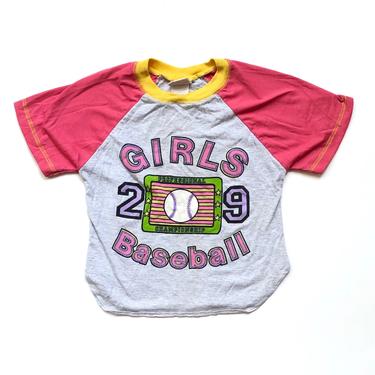 Vintage 90’s KIDS Girls Baseball Graphic T-Shirt Sz S 
