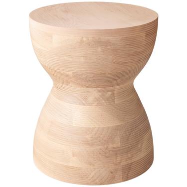 YoYo Stool, Hand-Turned, Hardwood Side Table or Seating, Natural