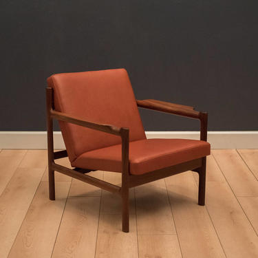 Mid Century Lounge Chair in Leather by Bruksbo 