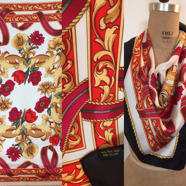 Beautiful floral silk scarf made in Germany 