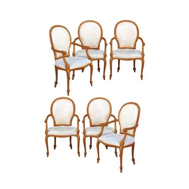 Italian Carved Knotted Rope and Tassel Dining Chairs, Set of 6 Comini & Modonutti Style 